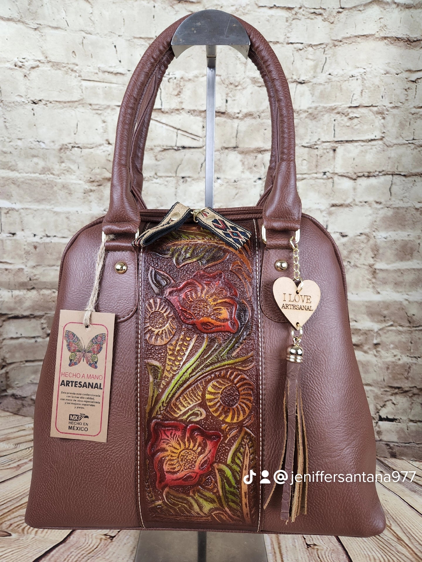 Handcrafted tooled leather bag